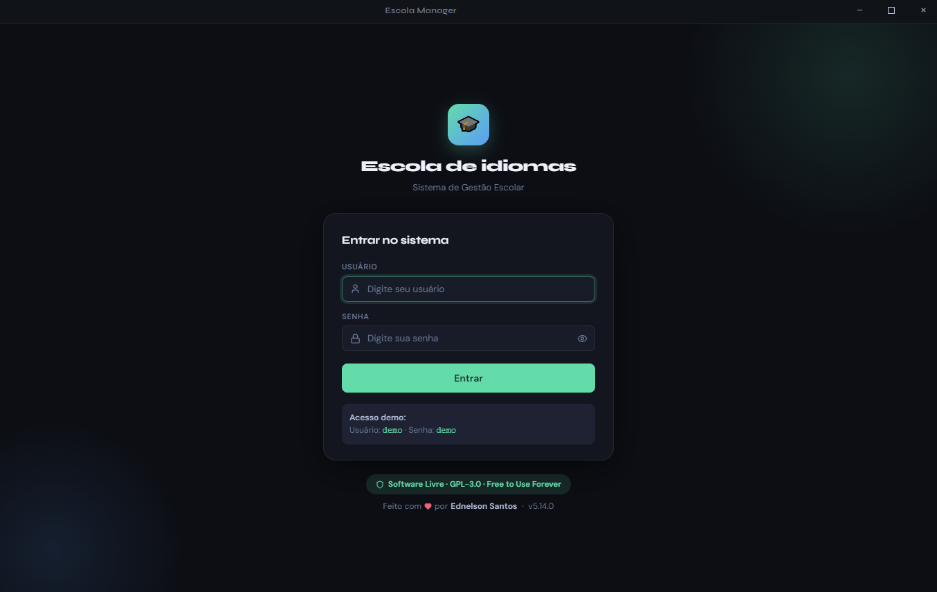 Pagina inicial do sistema